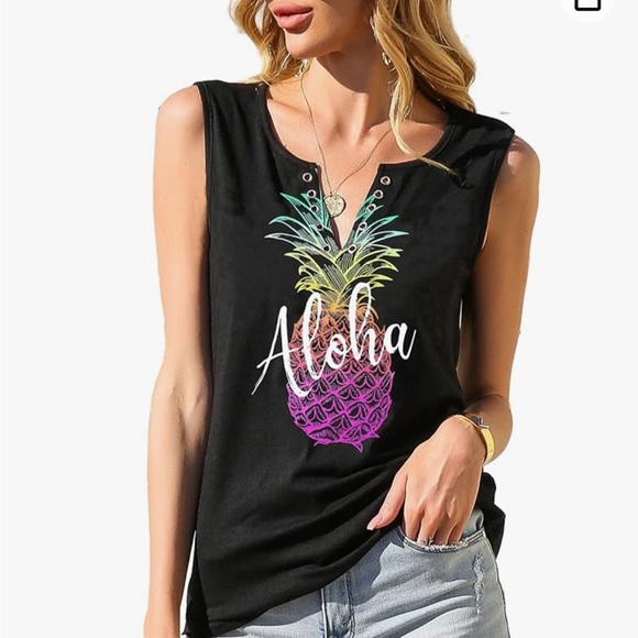 Aloha / Pineapple Tank Top 🍍 - Picture 1 of 11